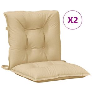 vidaXL Perne scaun cu spătar mic, 2 buc. melanj bej 100x50x7 cm textil