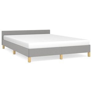 vidaXL Cadru de pat fără saltea, gri deschis, 140x200 cm, textil