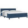 vidaXL Pat cu arcuri cu headboard albastru 180 x 200 cm țesătură