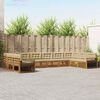 vidaXL Seturi de canapele 10 pcs Natural și Bej Lemn Solid de Acacia