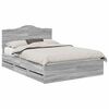 vidaXL Cadru de pat cu sertar Sonoma gri 140 x 200 cm Lemn Ingineresc