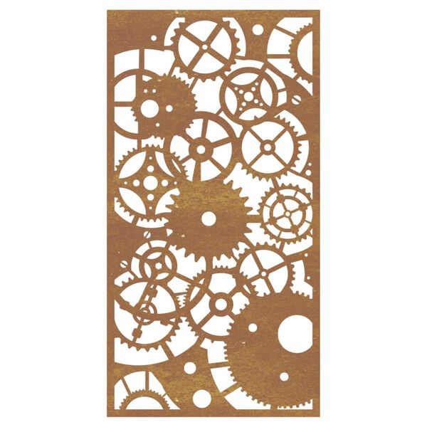 vidaXL Decor perete grădină 105x55 cm design roți zimțare oțel Corten