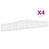 vidaXL Coșuri gabion arcuite 4 buc, 400x30x40/60 cm, fier galvanizat