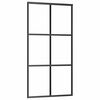 vidaXL Ușă glisantă, negru, 102x205 cm, sticlă ESG și aluminiu
