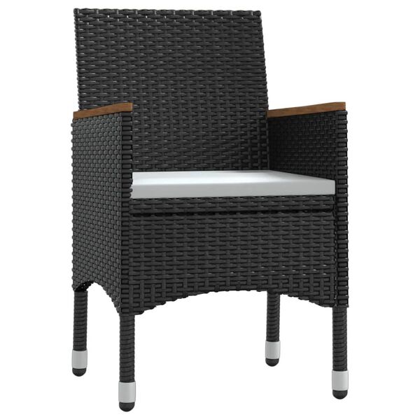 vidaXL Set mobilier de grădină cu perne, 9 piese, negru