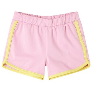 vidaXL Pantaloni scurți pentru copii cu ornamente, roz aprins, 128