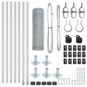 vidaXL St&acirc;lp de gard. Argintiu 10 x 0,4 m (plasă de 13 mm) Oțel