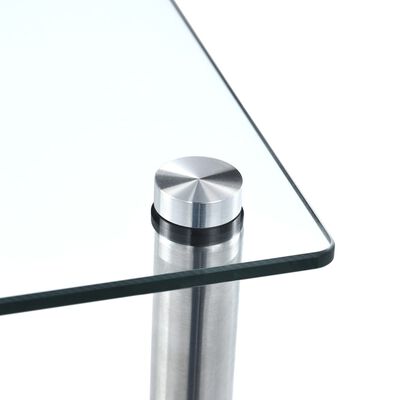 vidaXL Raft cu 3 niveluri, transparent, 40x40x67 cm, sticlă securizată