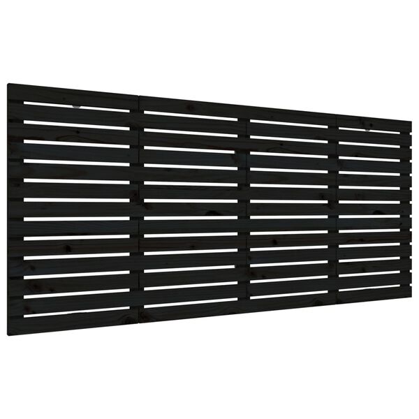 vidaXL Tăblie de pat pentru perete, negru 186x3x91,5 cm lemn masiv pin
