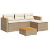 vidaXL Set canapele de grădină, 3 piese, cu perne, bej, poliratan