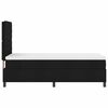 vidaXL Pat cu arcuri cu saltea cu headboard Negru 80 x 200 cm țesătură