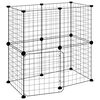 vidaXL Cușcă animale de companie cu ușă 12 panouri negru 70x35x70 cm oțel