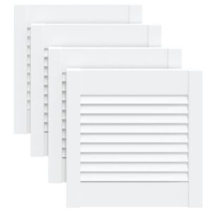 vidaXL Uși dulap design lambriu 4 buc. alb 39,5x39,4 cm lemn masiv pin