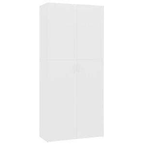 vidaXL Pantofar, alb, 80x35,5x180 cm, lemn prelucrat
