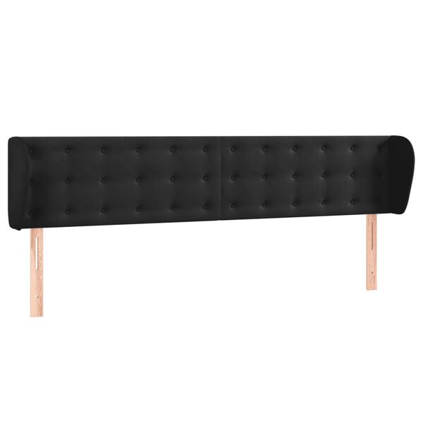 vidaXL Tăblie de pat cu aripioare negru 203x23x78/88 cm catifea