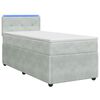 vidaXL Pat box spring cu saltea și LED Gri deschis 90 x 190 cm Catifea