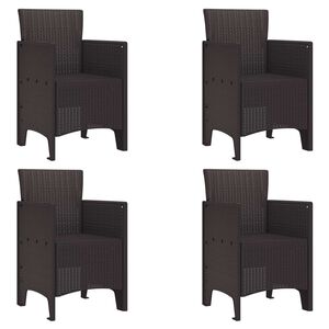 vidaXL Scaun pentru Grădină 4 pcs Maro Dimensiune: 53 x 49 x 85 cm