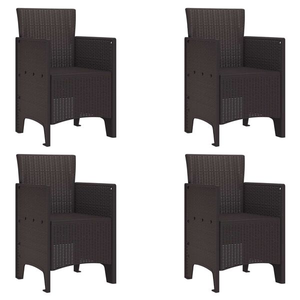 vidaXL Scaun pentru Grădină 4 pcs Maro Dimensiune: 53 x 49 x 85 cm