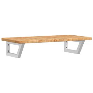 vidaXL Raft pentru lavoar montat pe perete, oțel și lemn masiv stejar