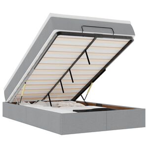 vidaXL Cadru de pat otoman cu saltea țesătură gri deschis 120x190 cm