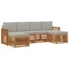 vidaXL Set de canapele de exterior 6 buc. Gri natural și deschis