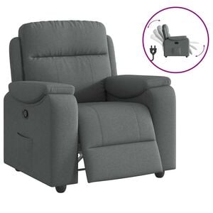 vidaXL Fotoliu rabatabil gri &icirc;nchis, material textil