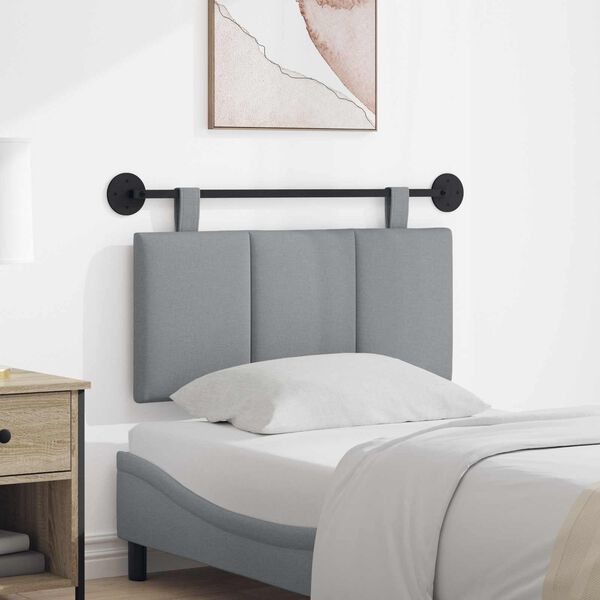 vidaXL Cap de pat suspendat Dungi Gri deschis 90 x 55 x 5 cm țesătură