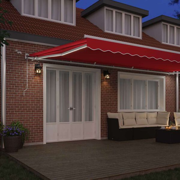 vidaXL Cortina Retractabilă Roșu 600 &times; 350 cm Poliester și metal