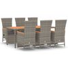 vidaXL Set mobilier de grădină cu perne, 7 piese, gri, poliratan