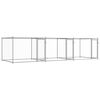 vidaXL Cușcă pentru c&acirc;ini cu uși, gri, 6x2x1,5 m, oțel galvanizat