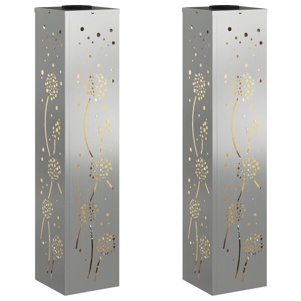 vidaXL Lumină LED Solară pentru Alei 2 pcs Ruginit Galvanizat