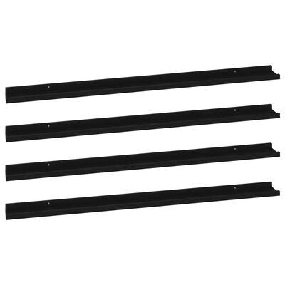 vidaXL Rafturi de perete, 4 buc., negru, 115x9x3 cm