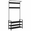 vidaXL Răcător de paltoane cu raft Stejar Negru 95 x 34 x 184 cm