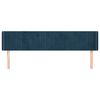 vidaXL Tăblie pat cu aripioare albastru &icirc;nchis 183x16x78/88 cm catifea