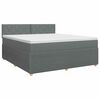 vidaXL Pat boxspring cu saltea Gri &icirc;nchis 140 x 190 cm Țesătură