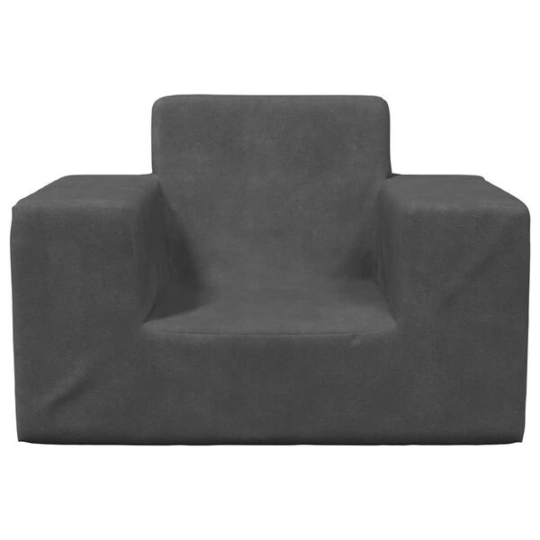 vidaXL Canapea pentru copii, antracit, pluș moale