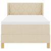 vidaXL Pat cu arcuri cu saltea cu headboard Crem 190 x 90 cm Poliester