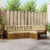 vidaXL Set de canapele de exterior cu pernă 4 pcs Natural și Bej
