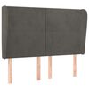 vidaXL Tăblie de pat cu aripioare gri &icirc;nchis 147x23x118/128 cm catifea