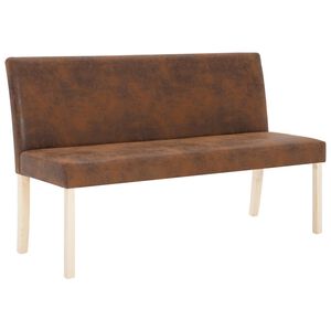 vidaXL Bancă, maro, 139,5 cm, piele &icirc;ntoarsă ecologică