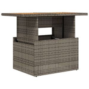 vidaXL Masă de grădină, gri, 100x55x73 cm, poliratan și lemn de acacia