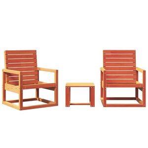 vidaXL Set mobilier grădină, 3 piese, maro ceruit, lemn masiv pin