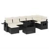 vidaXL Set mobilier de grădină cu perne, 8 piese, negru, poliratan