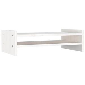 vidaXL Suport pentru monitor, alb, 50x27x15 cm, lemn masiv pin