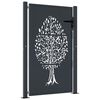 vidaXL Poartă de grădină antracit 100x125 cm oțel model copac