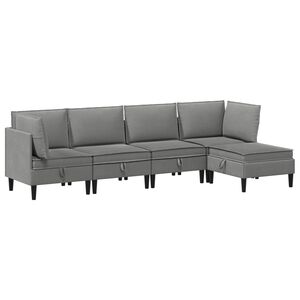 vidaXL Set de mobilier pentru living 5 buc. Gri &icirc;nchis Țesătură