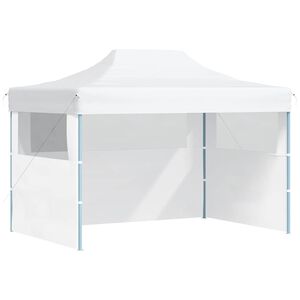 vidaXL Cort de petrecere pliabil cu 3 pereți laterali, alb, 280x410x315 cm, oțel