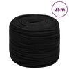 vidaXL Frânghie de lucru, negru, 8 mm, 25 m, poliester