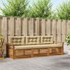 vidaXL Set de canapele de exterior cu pernă 3 pcs Natural și Bej