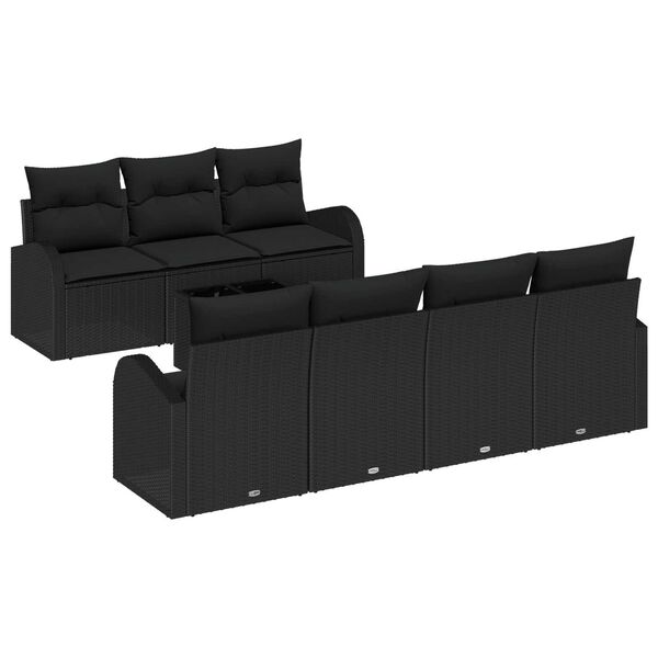 vidaXL Set de canapele pentru grădină Negru 55 x 55 x 37 cm poliratan